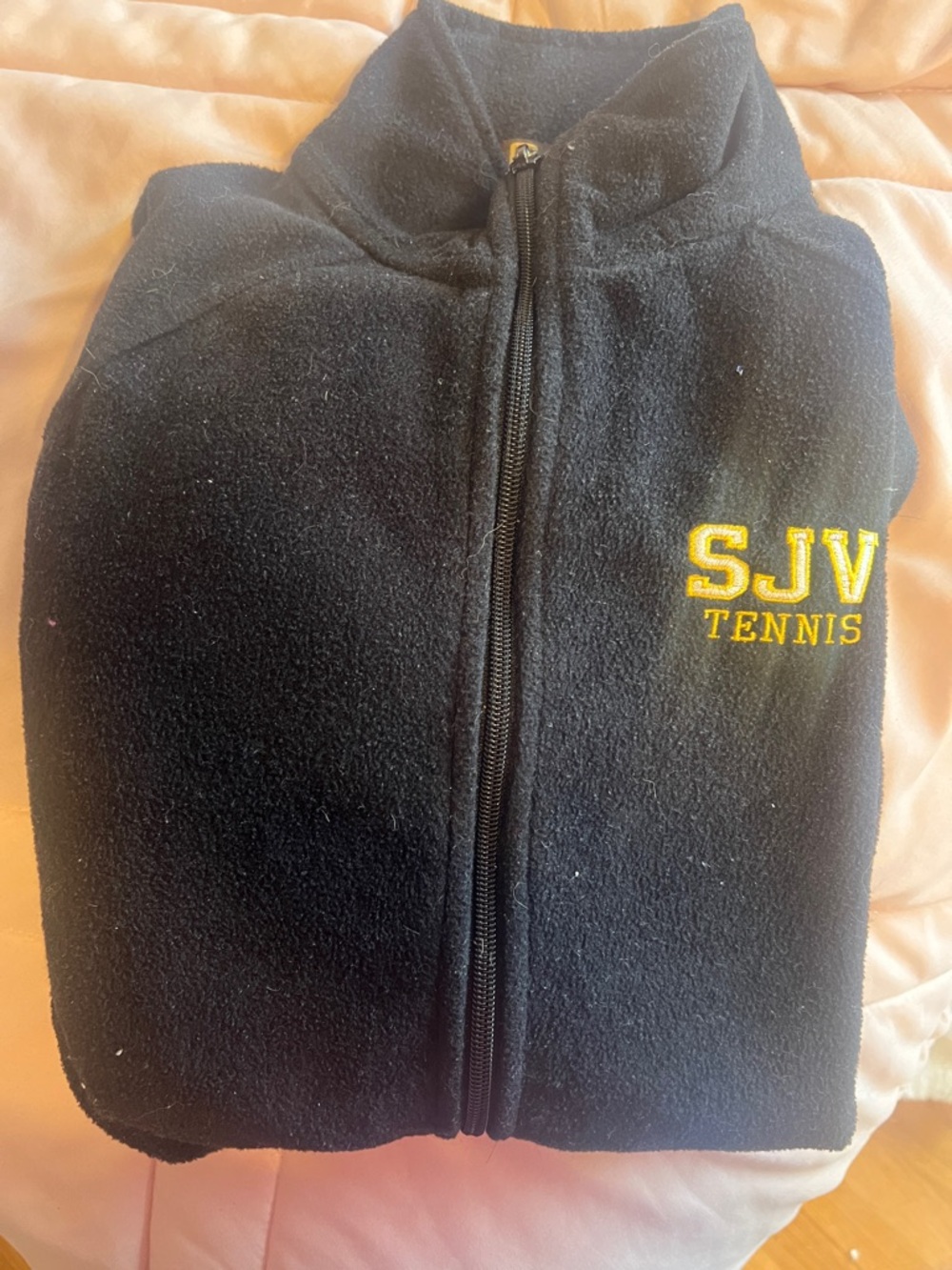 SJV Tennis Black Fleece Zip-Up Jacket